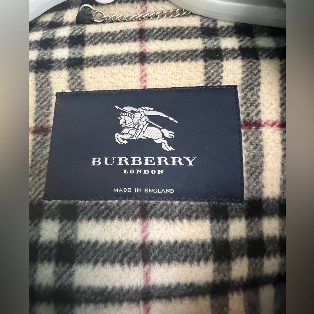 Burberry London Womens Hoodie Peacoat Jacket Sz 10 Nova Check Lining - Picture 3 of 9